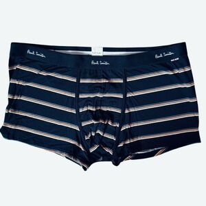 Paul Smith Mens Size XL Boxer Briefs Black Striped Trunk Mens Organic Cotton New